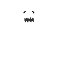 desenho de fantasma de halloween em um fundo preto. fantasma com design de forma abstrata. ilustração em vetor elemento festa fantasma branco de halloween. vetor fantasma com uma cara assustadora. png