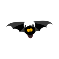 illustrazione di vettore di progettazione del pipistrello spaventoso nero di halloween. design pipistrello nero con tonalità di colore giallo e legno. design di elementi di festa di halloween con un pipistrello spaventoso nero. png