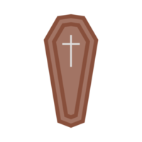diseño de ataúd de entierro de halloween sobre un fondo blanco. ataúd con diseño de forma aislada. ilustración de vector de elemento de fiesta de ataúd de entierro de halloween. vector de ataúd con un símbolo de cruz cristiana. png