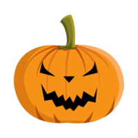 Halloween element design. Pumpkin lantern design with an evil face on a white background. Pumpkin design with scary eyes for Halloween event with orange and green color.