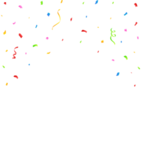 Confetti falling vector for the birthday background. Colorful party ribbon and confetti design. Multicolor confetti falling isolated on transparent background. Carnival element. Birthday celebration. png