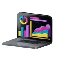 diagrama 3d en computadora y teléfono inteligente png