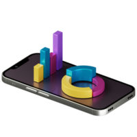 diagramma 3d su computer e smartphone png