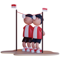 3D karaktär Indonesiens självständighetsdag png