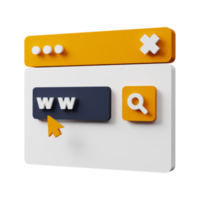 3D render icon search engine illustration png