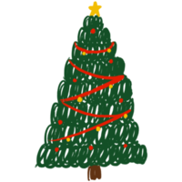 hand getrokken kerstboom png