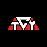 diseño de logotipo de letra triangular tcy con forma de triángulo. monograma de diseño de logotipo de triángulo tcy. plantilla de logotipo de vector de triángulo tcy con color rojo. logotipo triangular tcy logotipo simple, elegante y lujoso. tcy