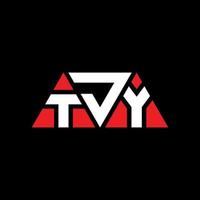 diseño de logotipo de letra triangular tjy con forma de triángulo. monograma de diseño de logotipo de triángulo tjy. plantilla de logotipo de vector de triángulo tjy con color rojo. logotipo triangular tjy logotipo simple, elegante y lujoso. tjy