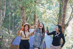 group friends together at holidays drinking beer photo