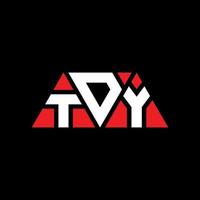 TDY triangle letter logo design with triangle shape. TDY triangle logo design monogram. TDY triangle vector logo template with red color. TDY triangular logo Simple, Elegant, and Luxurious Logo. TDY