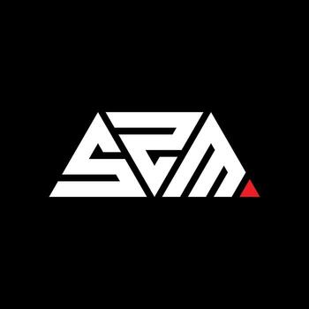 SZM triangle letter logo design with triangle shape. SZM triangle logo design monogram. SZM triangle vector logo template with red color. SZM triangular logo Simple, Elegant, and Luxurious Logo. SZM