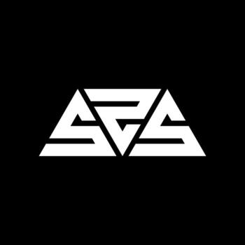 SZS triangle letter logo design with triangle shape. SZS triangle logo design monogram. SZS triangle vector logo template with red color. SZS triangular logo Simple, Elegant, and Luxurious Logo. SZS