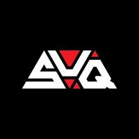 SUQ triangle letter logo design with triangle shape. SUQ triangle logo design monogram. SUQ triangle vector logo template with red color. SUQ triangular logo Simple, Elegant, and Luxurious Logo. SUQ