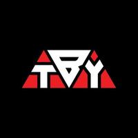 tby diseño de logotipo de letra triangular con forma de triángulo. monograma de diseño de logotipo de triángulo tby. plantilla de logotipo de vector de triángulo tby con color rojo. tby logo triangular logo simple, elegante y lujoso. por