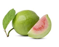 Group fo Fresh guava with leaf isolated on white background. with clipping path photo