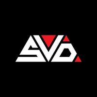 diseño de logotipo de letra triangular svd con forma de triángulo. monograma de diseño del logotipo del triángulo svd. plantilla de logotipo de vector de triángulo svd con color rojo. logotipo triangular svd logotipo simple, elegante y lujoso. svd