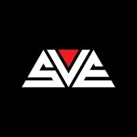 diseño de logotipo de letra triangular sve con forma de triángulo. monograma de diseño de logotipo de triángulo sve. plantilla de logotipo de vector de triángulo sve con color rojo. logotipo triangular sve logotipo simple, elegante y lujoso. sve