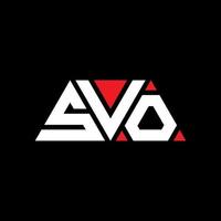 SVO triangle letter logo design with triangle shape. SVO triangle logo design monogram. SVO triangle vector logo template with red color. SVO triangular logo Simple, Elegant, and Luxurious Logo. SVO