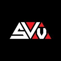 diseño de logotipo de letra triangular svv con forma de triángulo. monograma de diseño del logotipo del triángulo svv. plantilla de logotipo de vector de triángulo svv con color rojo. logotipo triangular svv logotipo simple, elegante y lujoso. svv