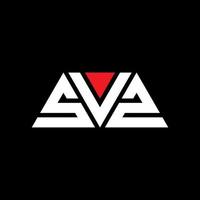 SVZ triangle letter logo design with triangle shape. SVZ triangle logo design monogram. SVZ triangle vector logo template with red color. SVZ triangular logo Simple, Elegant, and Luxurious Logo. SVZ