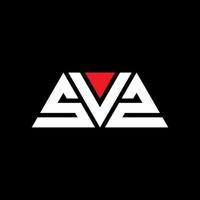 diseño de logotipo de letra triangular svz con forma de triángulo. monograma de diseño del logotipo del triángulo svz. plantilla de logotipo de vector de triángulo svz con color rojo. logotipo triangular svz logotipo simple, elegante y lujoso. svz