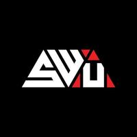 diseño de logotipo de letra triangular swu con forma de triángulo. monograma de diseño del logotipo del triángulo swu. plantilla de logotipo de vector de triángulo swu con color rojo. logotipo triangular swu logotipo simple, elegante y lujoso. swu