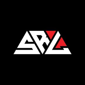SRL triangle letter logo design with triangle shape. SRL triangle logo design monogram. SRL triangle vector logo template with red color. SRL triangular logo Simple, Elegant, and Luxurious Logo. SRL