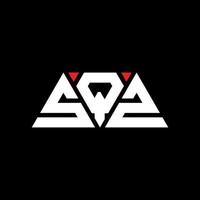 SQZ triangle letter logo design with triangle shape. SQZ triangle logo design monogram. SQZ triangle vector logo template with red color. SQZ triangular logo Simple, Elegant, and Luxurious Logo. SQZ