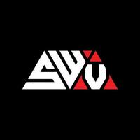 diseño de logotipo de letra triangular swv con forma de triángulo. monograma de diseño de logotipo de triángulo swv. plantilla de logotipo de vector de triángulo swv con color rojo. logo triangular swv logo simple, elegante y lujoso. swv