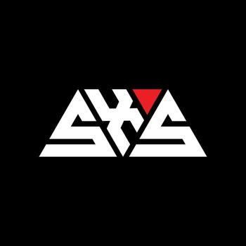 SXS triangle letter logo design with triangle shape. SXS triangle logo design monogram. SXS triangle vector logo template with red color. SXS triangular logo Simple, Elegant, and Luxurious Logo. SXS