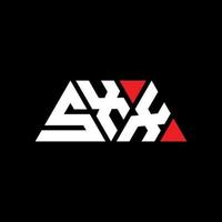 diseño de logotipo de letra triangular sxx con forma de triángulo. monograma de diseño de logotipo de triángulo sxx. plantilla de logotipo de vector de triángulo sxx con color rojo. logotipo triangular sxx logotipo simple, elegante y lujoso. sxx