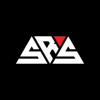 SRS triangle letter logo design with triangle shape. SRS triangle logo design monogram. SRS triangle vector logo template with red color. SRS triangular logo Simple, Elegant, and Luxurious Logo. SRS