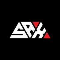 SRX triangle letter logo design with triangle shape. SRX triangle logo design monogram. SRX triangle vector logo template with red color. SRX triangular logo Simple, Elegant, and Luxurious Logo. SRX