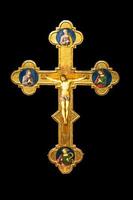 crucifijo antiguo hecho de oro - iglesia católica romana, jesucristo. foto