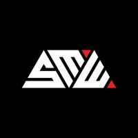 diseño de logotipo de letra triangular smw con forma de triángulo. monograma de diseño de logotipo de triángulo smw. plantilla de logotipo de vector de triángulo smw con color rojo. logo triangular smw logo simple, elegante y lujoso. smw