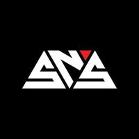 diseño de logotipo de letra triangular sns con forma de triángulo. monograma de diseño de logotipo de triángulo sns. plantilla de logotipo de vector de triángulo sns con color rojo. logotipo triangular sns logotipo simple, elegante y lujoso. redes sociales