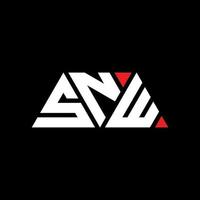 diseño de logotipo de letra de triángulo snw con forma de triángulo. monograma de diseño de logotipo de triángulo snw. plantilla de logotipo de vector de triángulo snw con color rojo. logotipo triangular snw logotipo simple, elegante y lujoso. nieve