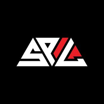 SPL triangle letter logo design with triangle shape. SPL triangle logo design monogram. SPL triangle vector logo template with red color. SPL triangular logo Simple, Elegant, and Luxurious Logo. SPL