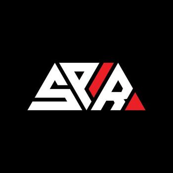 diseño de logotipo de letra de triángulo spr con forma de triángulo. monograma de diseño de logotipo de triángulo spr. plantilla de logotipo de vector de triángulo spr con color rojo. logo triangular spr logo simple, elegante y lujoso. primavera