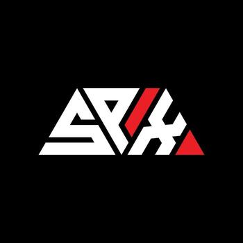 SPX triangle letter logo design with triangle shape. SPX triangle logo design monogram. SPX triangle vector logo template with red color. SPX triangular logo Simple, Elegant, and Luxurious Logo. SPX
