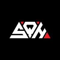 SQH triangle letter logo design with triangle shape. SQH triangle logo design monogram. SQH triangle vector logo template with red color. SQH triangular logo Simple, Elegant, and Luxurious Logo. SQH