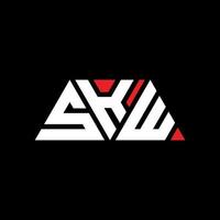 diseño de logotipo de letra triangular skw con forma de triángulo. monograma de diseño de logotipo de triángulo skw. plantilla de logotipo de vector de triángulo skw con color rojo. logo triangular skw logo simple, elegante y lujoso. skw