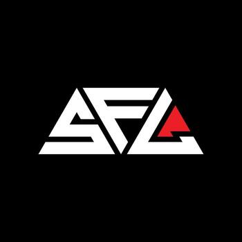 diseño de logotipo de letra de triángulo sfl con forma de triángulo. monograma de diseño de logotipo de triángulo sfl. plantilla de logotipo de vector de triángulo sfl con color rojo. logotipo triangular sfl logotipo simple, elegante y lujoso. sfl
