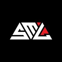 SML triangle letter logo design with triangle shape. SML triangle logo design monogram. SML triangle vector logo template with red color. SML triangular logo Simple, Elegant, and Luxurious Logo. SML