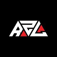 RZL triangle letter logo design with triangle shape. RZL triangle logo design monogram. RZL triangle vector logo template with red color. RZL triangular logo Simple, Elegant, and Luxurious Logo. RZL