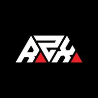 RZX triangle letter logo design with triangle shape. RZX triangle logo design monogram. RZX triangle vector logo template with red color. RZX triangular logo Simple, Elegant, and Luxurious Logo. RZX