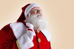 Santa Claus on pastel background with copy space. Banner art. photo