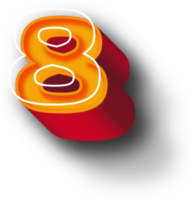 oranje 3D-alfabetlettereffect png