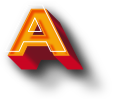 effetto lettera alfabeto 3d arancione png