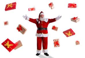 Santa Claus on white background with copy space. Banner art. photo